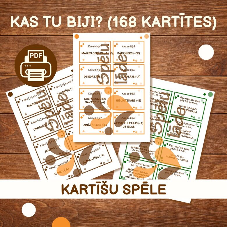 SPĒLE "KAS TU BIJI?" (168 KARTĪTES)